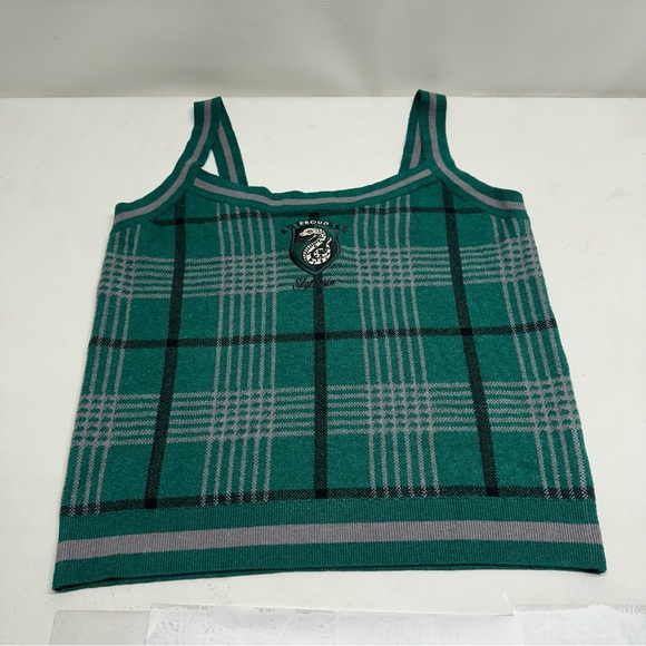 HARRY POTTER Green Plaid Tank Top with Snake Emblem SIZE 2X - Picture 2 of 9